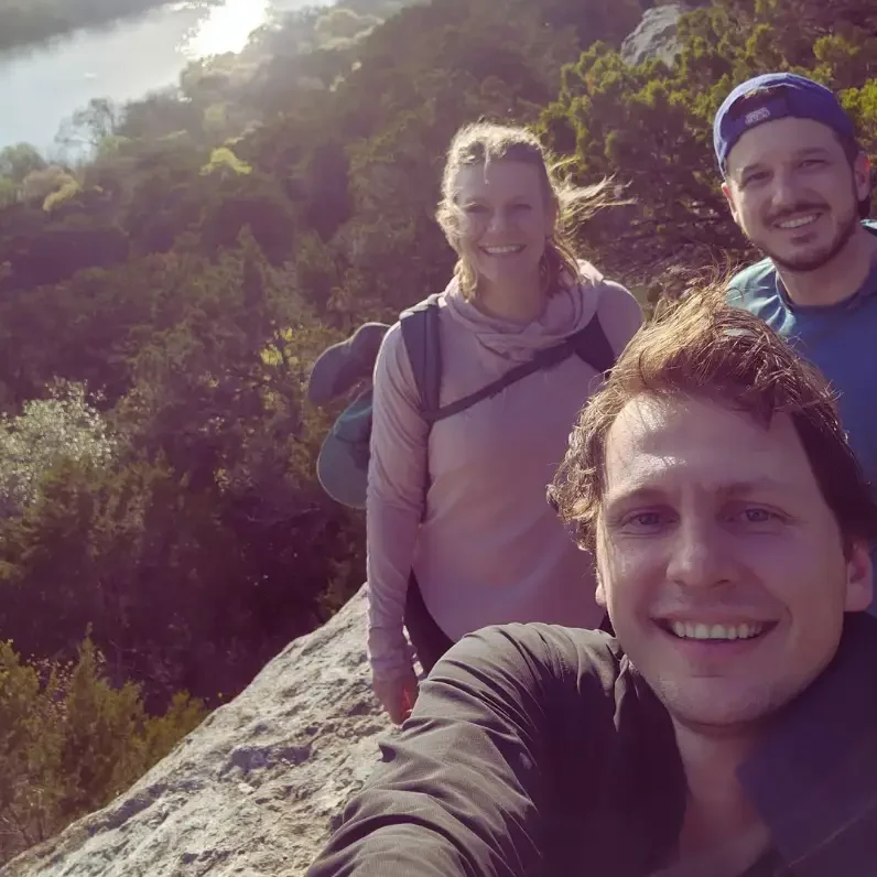 Climbing with friends in Arkansas.